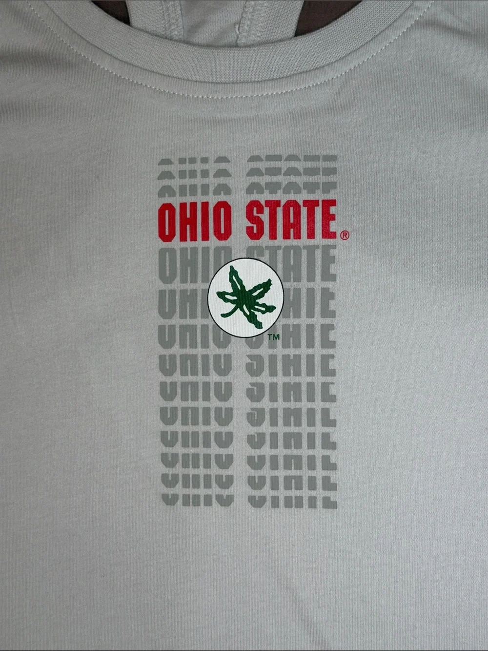 Nike Women's Light Gray Ohio State Racerback Tank Large
